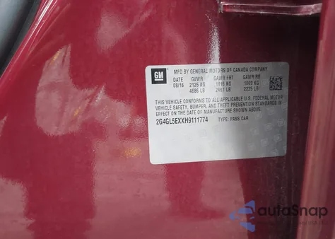 2017 Buick Regal Turbo Sport Touring из США, поврежденный, VIN 2G4GL5EXXH9111774